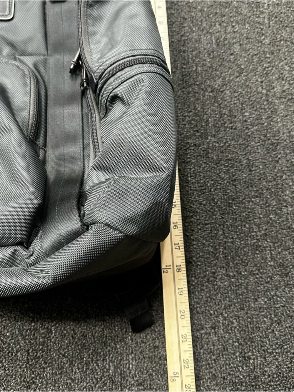 Tumi Black Nylon Backpack with Leather Trim